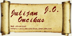 Julijan Omčikus vizit kartica